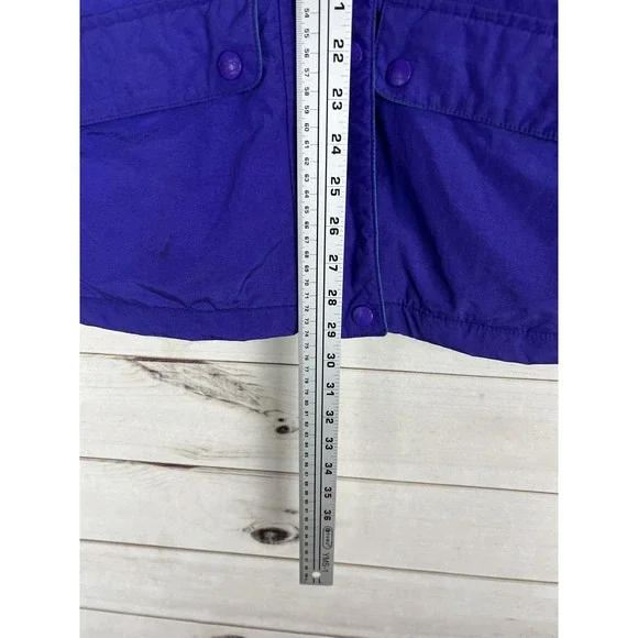 Vintage L.L.Bean Jacket Womens S Purple Hooded Mountain Parka Plaid Lined 90s - Picture 11 of 12